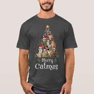 Merry Catmas Xmas Men Women Kids Funny Cat Christm T-Shirt