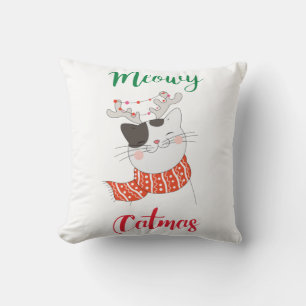 Merry Catmis Pillow – Cute Cat Lover Christmas