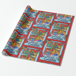 Merry Catsmas (Cats in Windows) Wrapping Paper