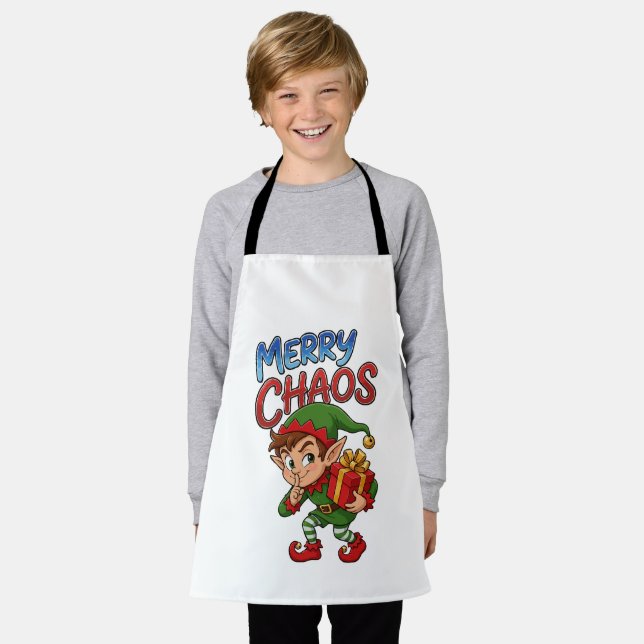 Merry Chaos Christmas Elf Apron (Worn)