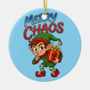 Merry Chaos Christmas Elf Ceramic Tree Decoration