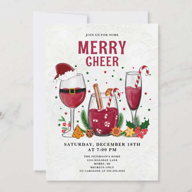 Merry Cheer Christmas Party Invitation (Front)
