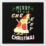 Merry Cheesy Christmas Xmas Santa Pizza Christmas<br><div class="desc">Merry Cheesy Christmas Xmas Santa Pizza Christmas. Best gifts for Christmas T-shirts, Halloween Festival iPhone Case, Jesus Day Sweatshirt, Santa Claus Tapestry, Xmas Tote Bags, National Pizza Day Mug, National Cheese Pizza Day Hoodies, National Sausage Pizza Day Blanket, Birthday Wall Arts, Anniversary T-shirts, and Birthday T-shirts. Window Cling, Size: 12.00"...</div>