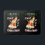 Merry Cheesy Christmas Xmas Santa Pizza Christmas Bath Mat<br><div class="desc">Merry Cheesy Christmas Xmas Santa Pizza Christmas. Best gifts for Christmas T-shirts, Halloween Festival iPhone Case, Jesus Day Sweatshirt, Santa Claus Tapestry, Xmas Tote Bags, National Pizza Day Mug, National Cheese Pizza Day Hoodies, National Sausage Pizza Day Blanket, Birthday Wall Arts, Anniversary T-shirts, and Birthday T-shirts. Custom Medium Bath Mat....</div>