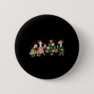 Merry Chemistmas Goose Chemistry Christmas Science 6 Cm Round Badge
