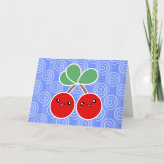 Merry Cherries Kawaii Birthday Card
