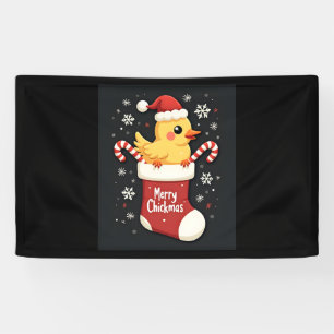 Merry Chickmas Chicken Banner