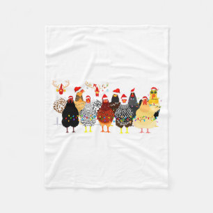 Merry Chickmas Chicken Christmas Ornament Lights S Fleece Blanket