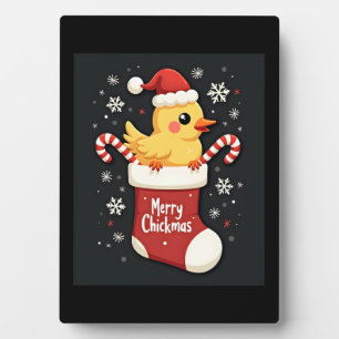 Merry Chickmas Chicken Plaque