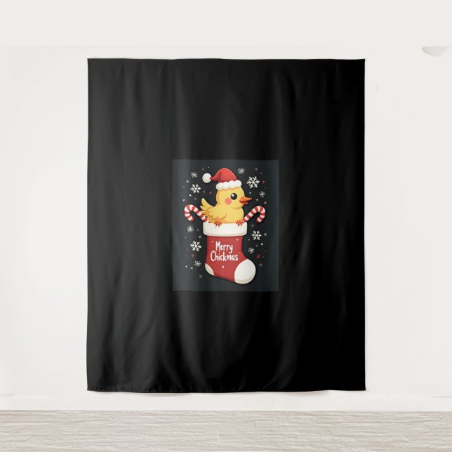 Merry Chickmas Chicken Tapestry (Front)