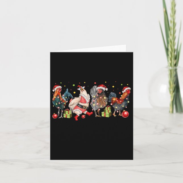Merry Chickmas Chickens Funny Christmas Chicken Mo Card (Front)