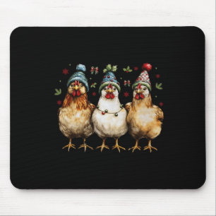 Merry Chickmas Chickens Funny Christmas Chicken Mo Mouse Pad