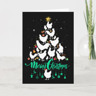Merry Chickmas Christmas Chicken Tree Fun  Card