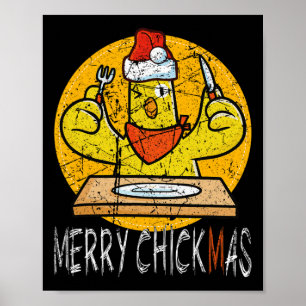 Merry Chickmas Christmas Poster