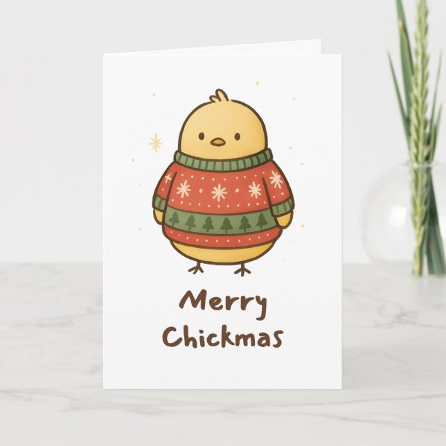 Merry Chickmas - Funny Christmas Card (Front)