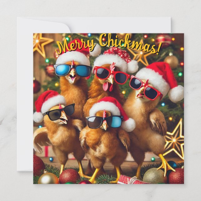 Merry Chickmas  Holiday Card (Front)