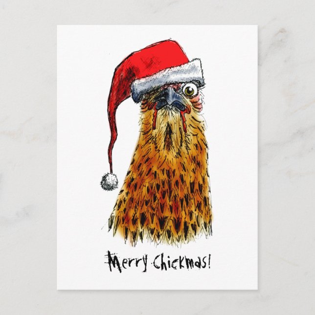 Merry Chickmas Postcard (Front)