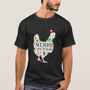 Merry Chickmas Santa Hat Chicken Lovers Christmas T-Shirt