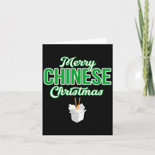 Merry Chinese Christmas Xmas Funny Restaurant Take Card