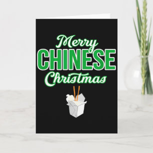 Merry Chinese Christmas Xmas Funny Restaurant Take Card