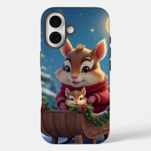 Merry chipmunk christmas iPhone 16 case