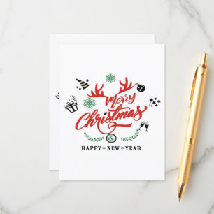 Merry Chirstmas Happy New Year  Enclosure Card
