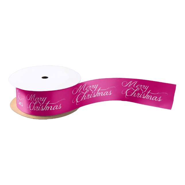 Merry Chistmas Custom Colour Christmas Ribbon Satin Ribbon (Spool)