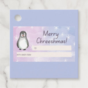 Merry Chreeshmas Penguin Favour Tags