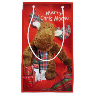 Merry Chris Moose Small Gift Bag