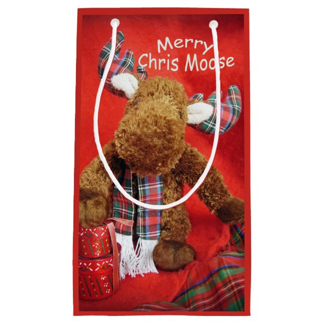 Merry Chris Moose Small Gift Bag (Front)