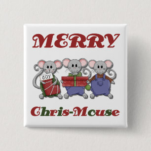 Merry Chris-Mouse Tshirts and Gifts 15 Cm Square Badge