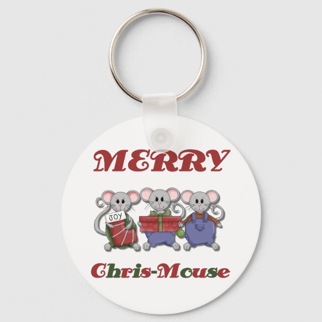Merry Chris-Mouse Tshirts and Gifts Key Ring (Front)