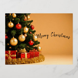 Merry Chrismas Foil Holiday Postcard