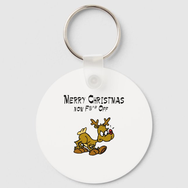 Merry Chrismas Now F*ck Off Key Ring (Front)