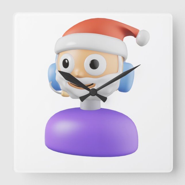 MERRY CHRISMAS SQUARE WALL CLOCK (Front)