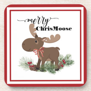 Merry ChrisMoose Coaster