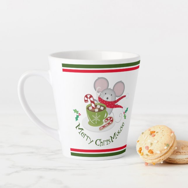 Merry ChrisMouse, Holiday Mouse Latte Mug (In Situ)