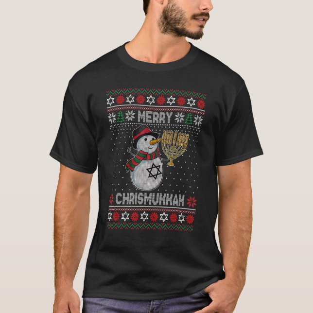 Merry Chrismukkah 2021 Happy Hanukkah Christmas Sn T-Shirt (Front)