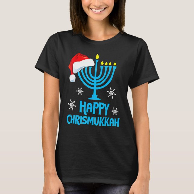Merry Chrismukkah 2022 Happy Hanukkah Christmas Sa T-Shirt (Front)