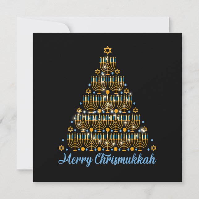 Merry Chrismukkah 2022 Happy Hanukkah Christmas Tr Invitation (Front)