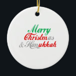 Merry Chrismukkah Ceramic Tree Decoration<br><div class="desc">Ornament</div>