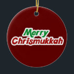 Merry Chrismukkah Ceramic Tree Decoration<br><div class="desc">Happy holidays</div>