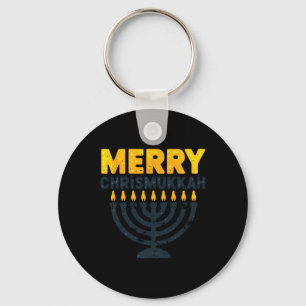 Merry Chrismukkah Christmas Hanukkah Chanukiah Gif Key Ring