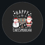 Merry Chrismukkah Christmas Hanukkah Christmas Classic Round Sticker<br><div class="desc">Santa Tee Christmas boys children youth men. Funny humour graphic t-shirt costume for those who believe in Santa Claus,  love deer,  reindeer,  elf,  singing songs,  party decorations.</div>
