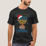 Merry Chrismukkah Christmas Menorah Santa Hat Chan T-Shirt<br><div class="desc">Merry Chrismukkah Christmas Menorah Santa Hat Chanukah.</div>