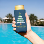 Merry Chrismukkah Cute Hanukkah Christmas Party<br><div class="desc">This cute Merry Chrismukkah party seltzer can cooler features a green Christmas tree decorated with blue dreidel ornaments and a gold Jewish Star of David at the top for Hanukkah to combine the 2 holidays for a family that celebrates both.</div>
