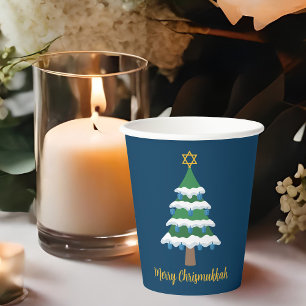 Merry Chrismukkah Cute Hanukkah Christmas Party Paper Cups