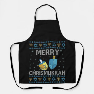 Merry Chrismukkah Funny Jewish Hanukkah Holiday Apron