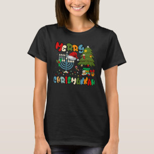 Merry Chrismukkah Hanukkah Jewish Chanukah Menorah T-Shirt