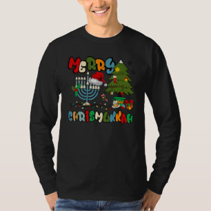 Merry Chrismukkah Hanukkah Jewish Chanukah Menorah T-Shirt